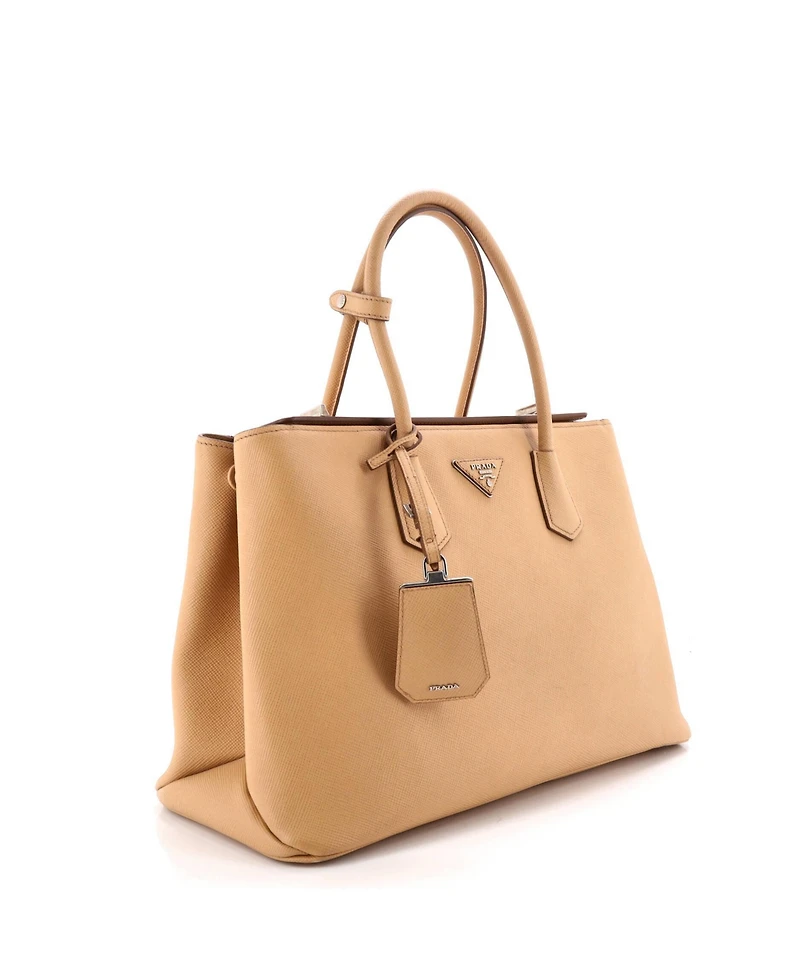 Pre-Owned Prada Medium Turnlock Cuir Twin Tote Saffiano Leather