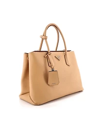 Pre-Owned Prada Medium Turnlock Cuir Twin Tote Saffiano Leather