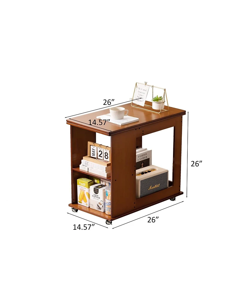Streamdale Furniture Bamboo Folding Bed/Sofa Table with Storage