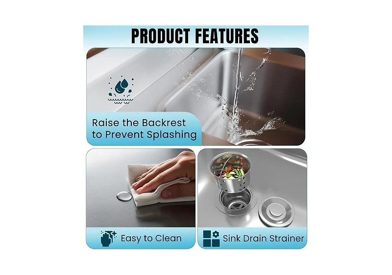 Aecojoy Stainless Steel Utility Sink, Freestanding Outdoor Sink Station with Hose Hookup