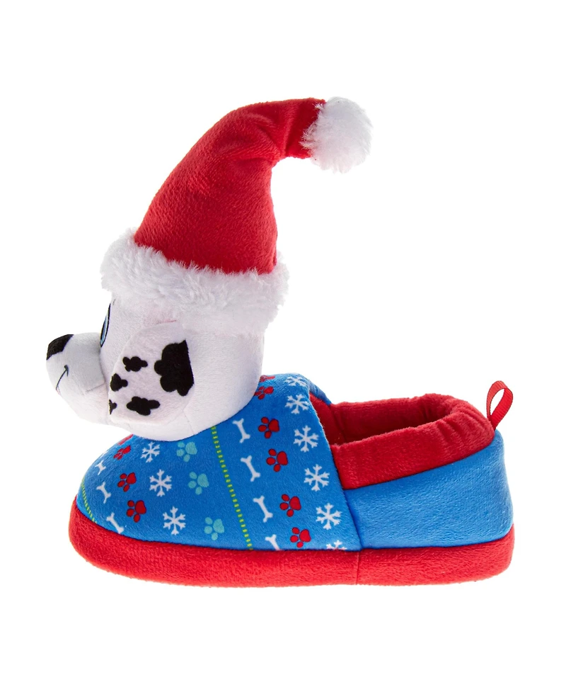 Nickelodeon Toddler Paw Patrol Chase and Marshall Boys' Christmas Slippers Cozy Plush Santa House Shoes