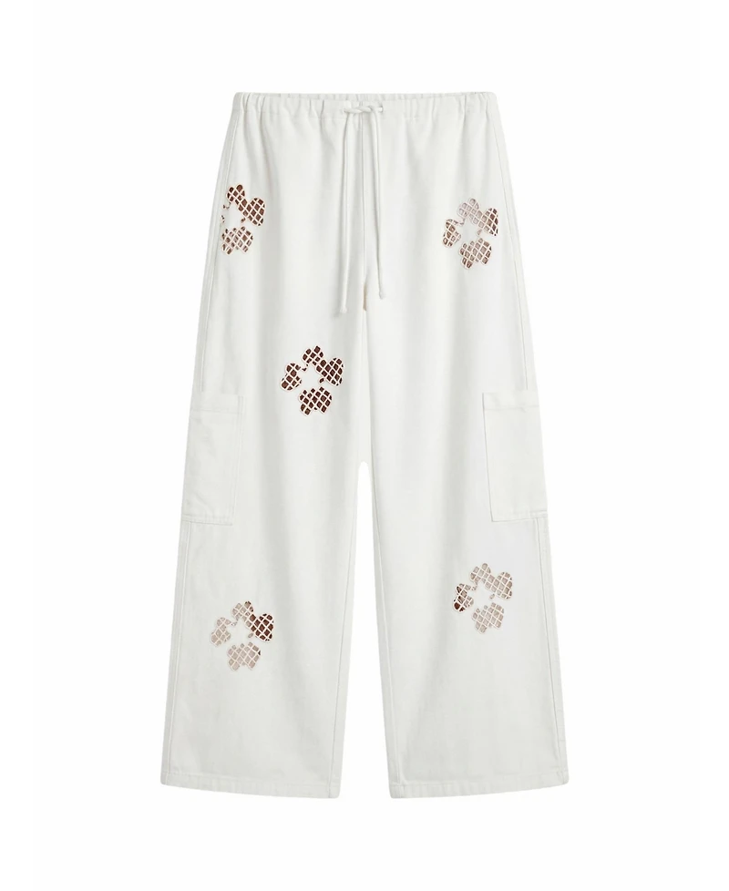 Nasty Gal Women's Floral Cutwork Cargo Pants Co-ord