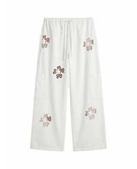 Nasty Gal Women's Floral Cutwork Cargo Pants Co-ord