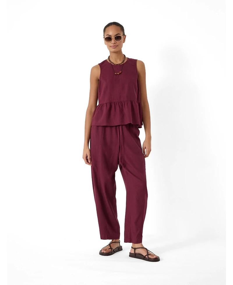 Hush Women's Tovi Linen Blend Barrel Leg Pants