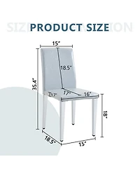 Streamdale Furniture Minimalist Pu Leather Dining Chair with Sturdy Metal Legs