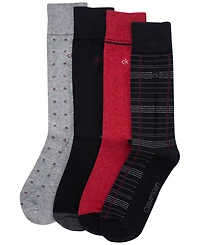 Calvin Klein Men's Rayon Dress Crew Socks, 4-Pack