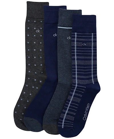 Calvin Klein Men's Rayon Dress Crew Socks, 4-Pack