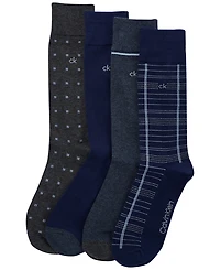 Calvin Klein Men's Rayon Dress Crew Socks, 4-Pack