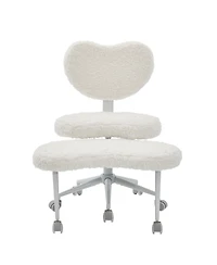 Streamdale Furniture rabbit hair Meditation Chair Plus, Cross Legged Chair with Wheels