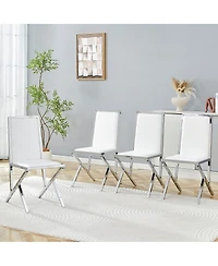 Streamdale Furniture 4 Pack metal framed Pu dining chairs, ergonomic, simple and luxurious