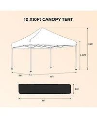 Streamdale Furniture 10x10 Pop Up Gazebo 3 Sidewalls, Bags