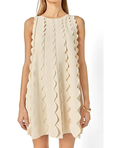 English Factory Women's Ruffled Edge Detail Mini Dress