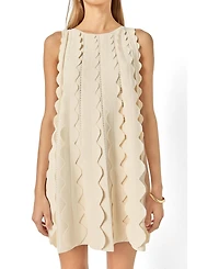 English Factory Women's Ruffled Edge Detail Mini Dress