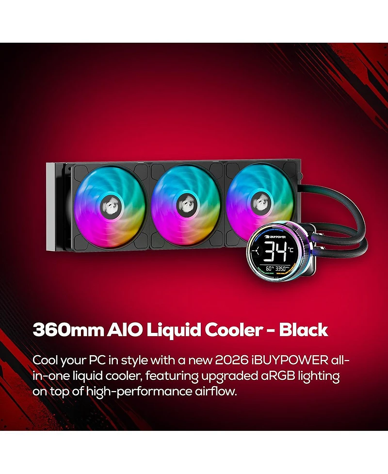 iBUYPOWER Trace TBA7N57T01 Liquid Cooled Gaming Desktop Computer, Amd Ryzen 7 9800X3D 4.7GHz, 32GB Ram, 2TB Ssd, Nvidia GeForce Rtx 5070Ti 16GB