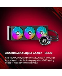 iBUYPOWER Trace TBA7N57T01 Liquid Cooled Gaming Desktop Computer, Amd Ryzen 7 9800X3D 4.7GHz, 32GB Ram, 2TB Ssd, Nvidia GeForce Rtx 5070Ti 16GB