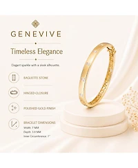 14K Gold Plated Bezel Set Cubic Zirconia Bangle Bracelet