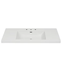 Sillysis 47 Inch Bathroom Vanity Top with Integrated Resin Sink, Overflow and 3 Faucet Holes for Modern Bathrooms