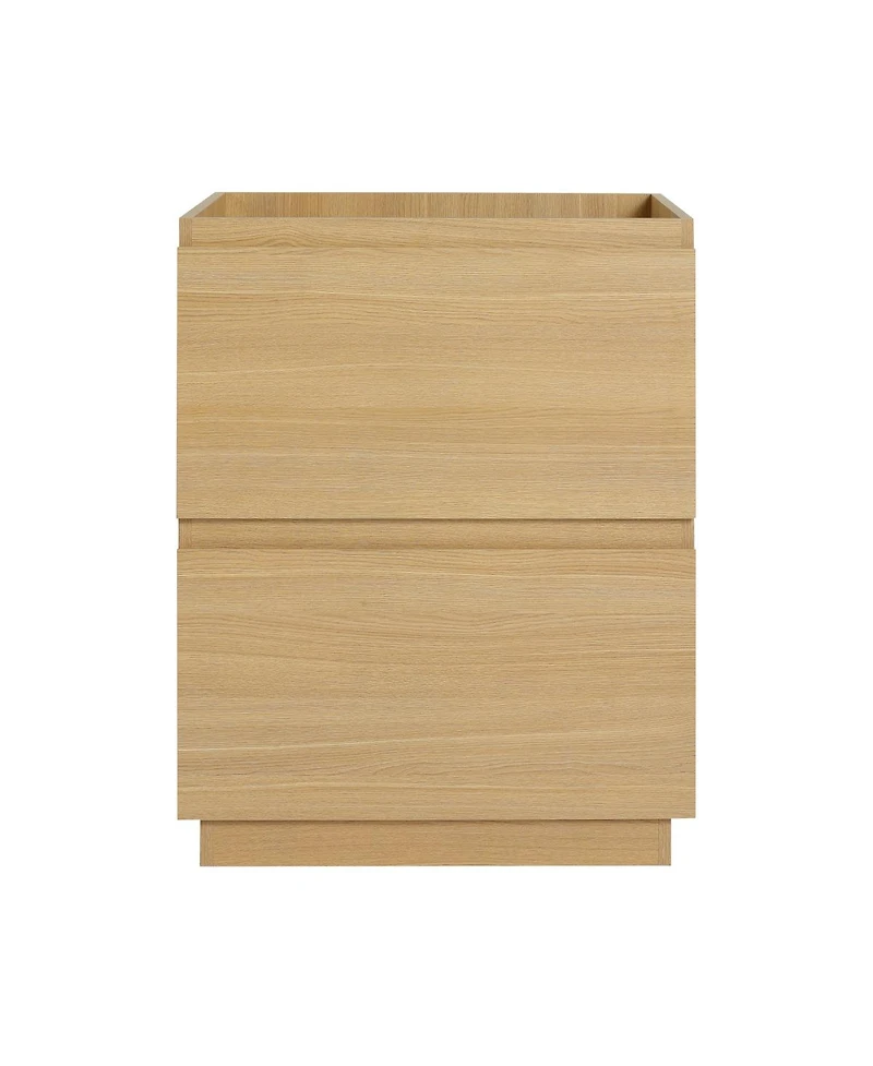Sillysis Bathroom Vanity Cabinet Only, Freestanding Engineered Wood with 2 Drawers, Minimalist Storage for Small Bathrooms