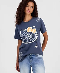Grayson Threads, The Label Juniors' Hello Kitty Spiderweb Graphic-Print T-Shirt