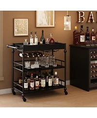 homfan 3-Tier Bar Cart with Wheels