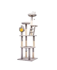 Streamdale Furniture 72in Cactus Cat Tree With Transparent Capsule