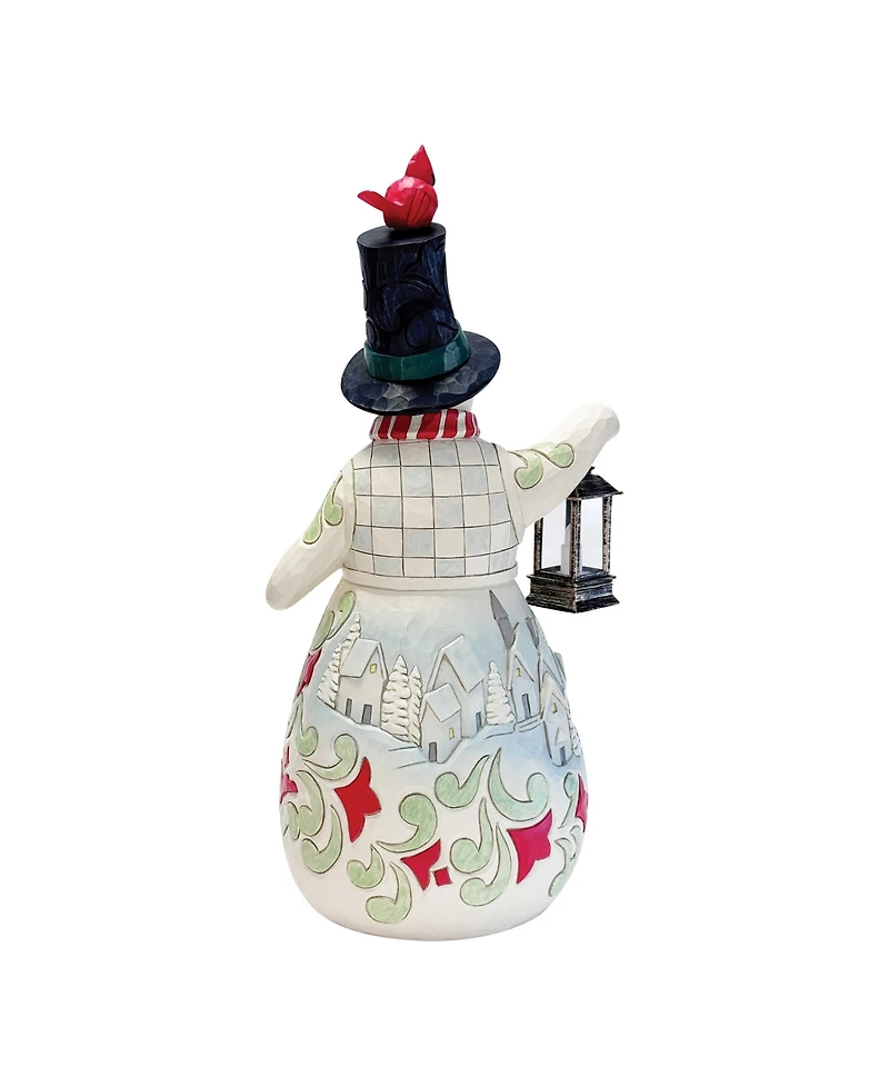Jim Shore Heartwood Creek Statue Snowman with Led Candle