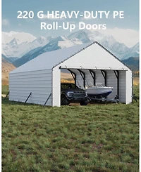 homfan Heavy-Duty Pe Carport Enclosure Kit (2-Pack)