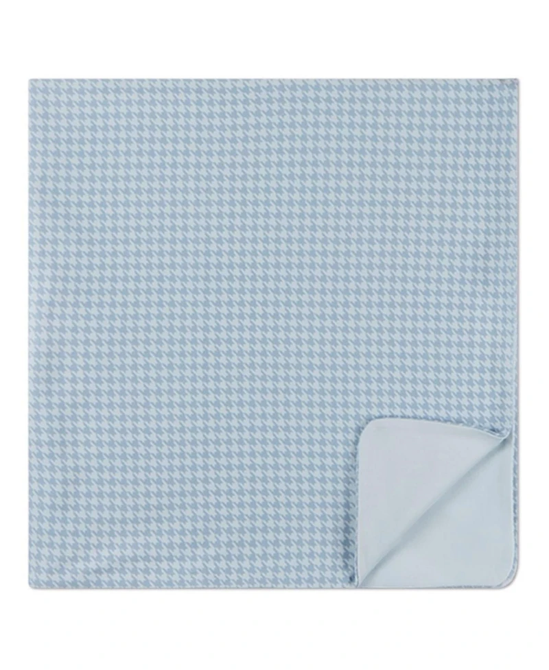 MeMoi Baby Boys Houndstooth-Printed Double-Sided 100% Cotton Snuggle Blanket