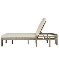 Streamdale Furniture Premium Acacia Wood 5-Position Adjustable Outdoor Chaise Lounge