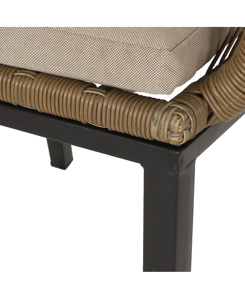 Streamdale Furniture Modern Woven Wicker Outdoor Dining Club Chairs with Water-Resistant Cushions 2
