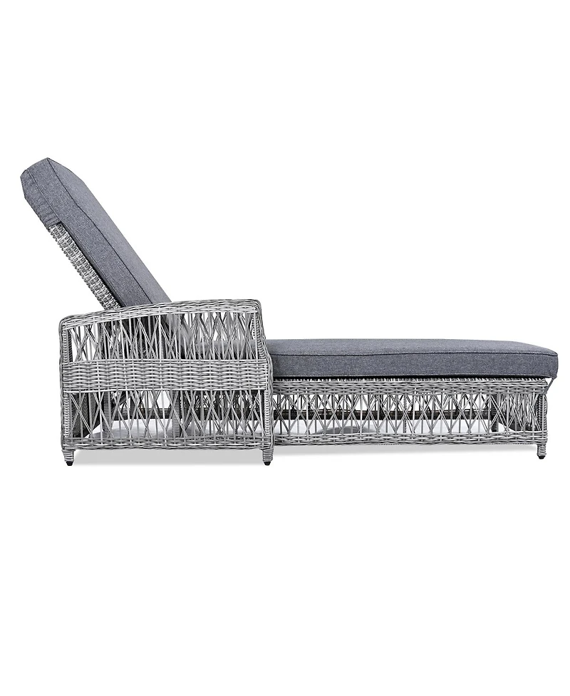 Streamdale Furniture 2-Piece Outdoor Wicker Reclining Chaise Lounge Set with Cushions