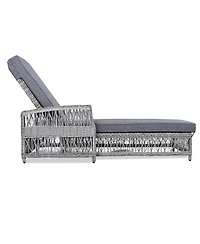 Streamdale Furniture 2-Piece Outdoor Wicker Reclining Chaise Lounge Set with Cushions