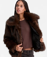 Sebby Women's Faux-Fur Collared Coat