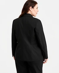 Kasper Plus Washable Bi-Stretch One-Button Blazer