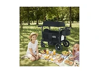 Kinder King Baby Wagon Stroller for Two with Adjustable Handle, All-Terrain Wheels, Tray and Storage.