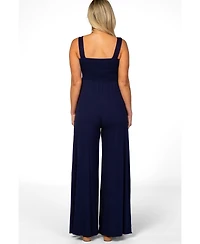 Pinkblush Maternity Navy Sleeveless Wide Leg Jumpsuit