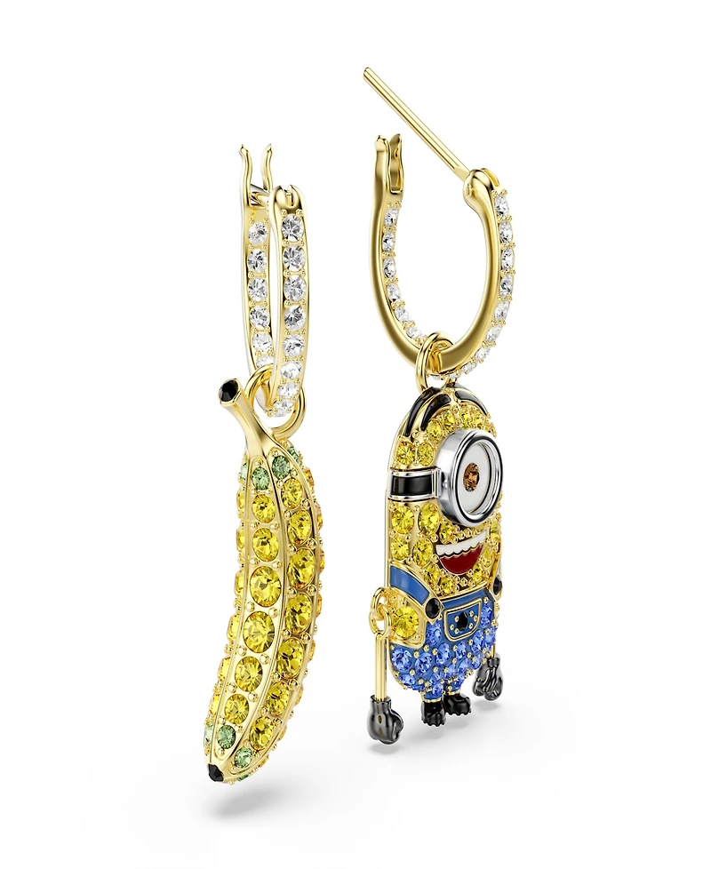 Swarovski Gold-Tone Plated Minions Stuart and Banana Drop Earrings