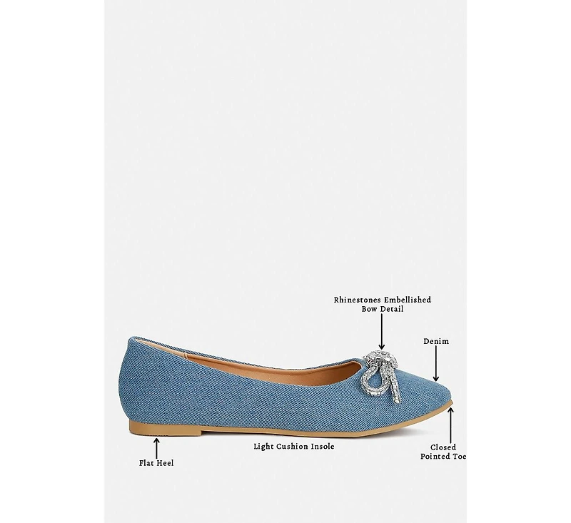 Ellerby embellished bow detail ballet flats