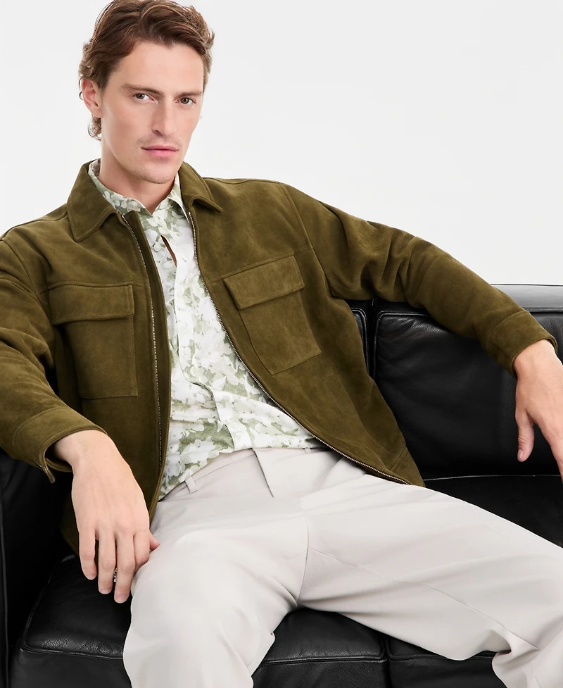 Alfani Men's Two Pocket Suede Jacket, Macy's Exclusive