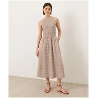 Pact Women's Organic Cotton Coastal Double Gauze Smocked Dress