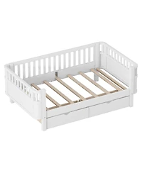 Streamdale Furniture Wood Low Profile Twin Platform Bed with Rails