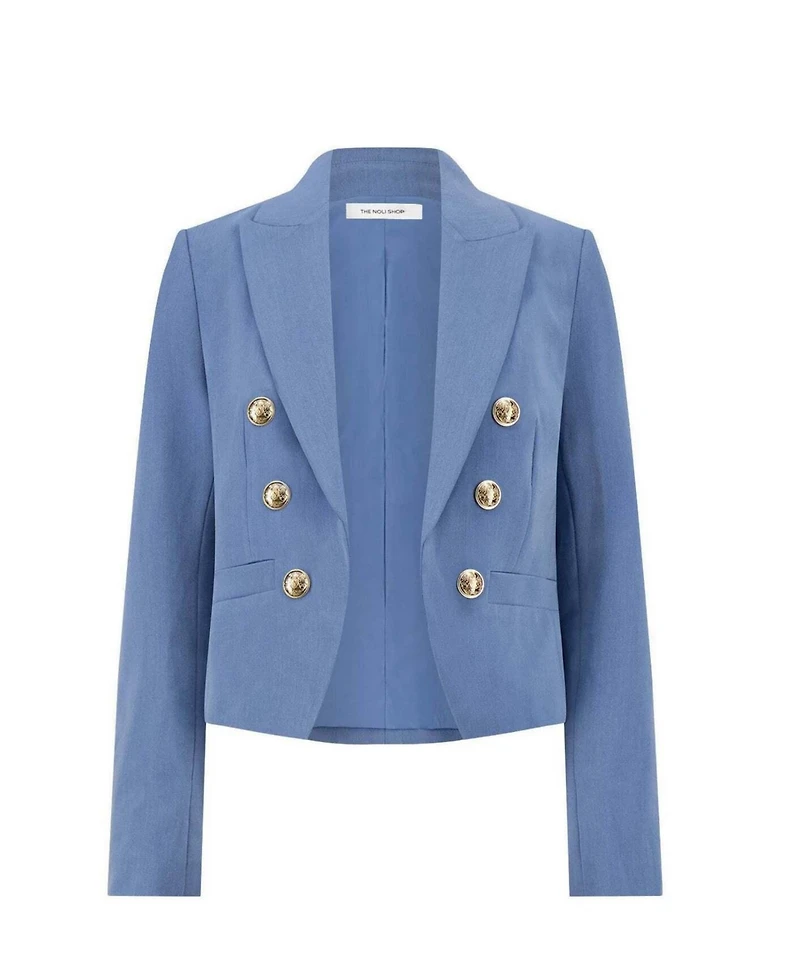 The Noli Shop Womens Gabrielle Double Breasted Blazer - Merlot