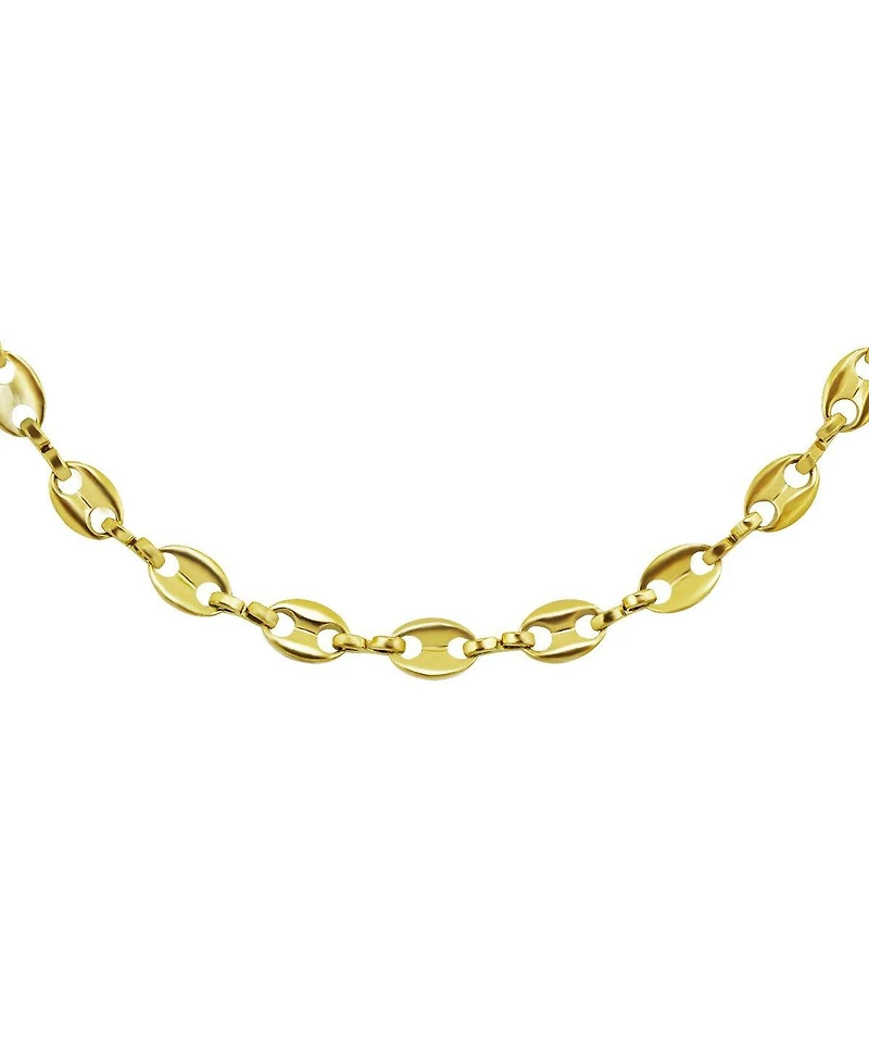 Rebl Jewelry Georgena Coffee Bean Link Necklace in Stainless Steel
