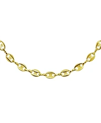 Rebl Jewelry Georgena Coffee Bean Link Necklace in Stainless Steel