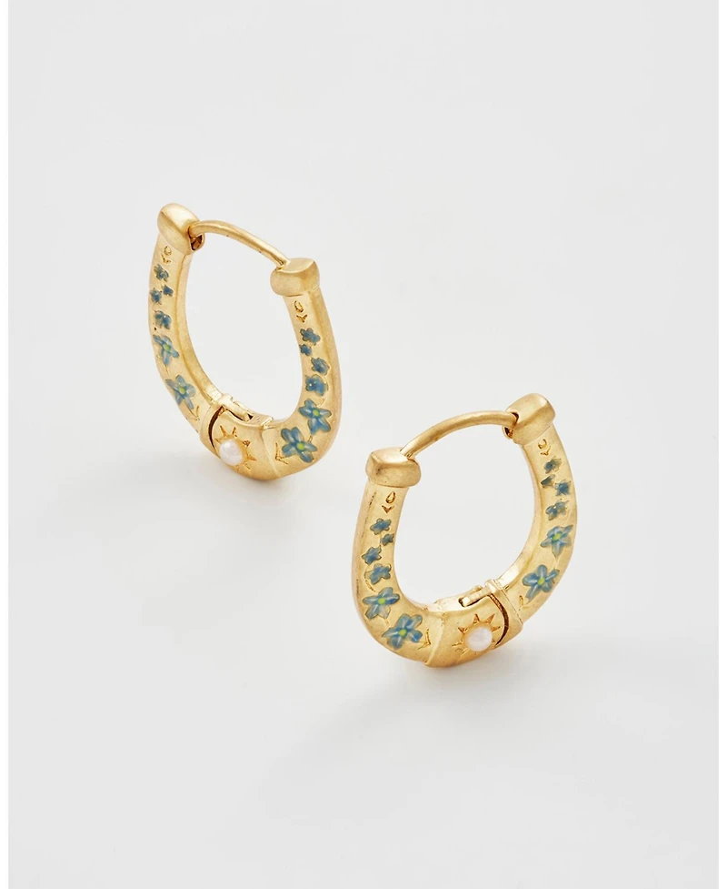 Fable England Gold Lucky in Love Hoop Earrings
