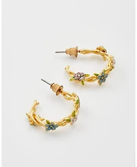 Fable England Gold Wildflower Hoop Earrings