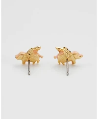 Fable England Gold Flying Pig Stud Earrings