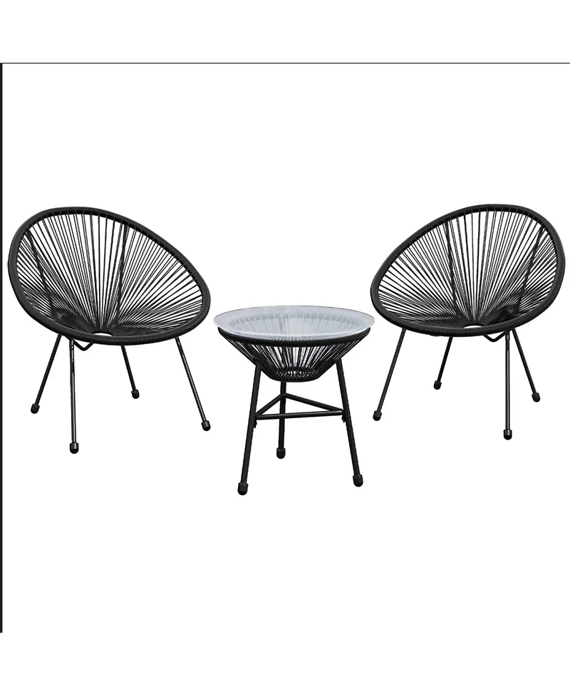 Mondawe Acapulco Patio Bistro Set with Chairs & Glass Table