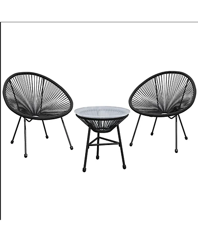 Mondawe Acapulco Patio Bistro Set with Chairs & Glass Table