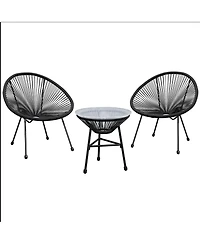 Mondawe Acapulco Patio Bistro Set with Chairs & Glass Table
